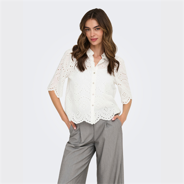 ONLY VALAIS S/S SHIRT WVN CLOUD DANCER - 15351106